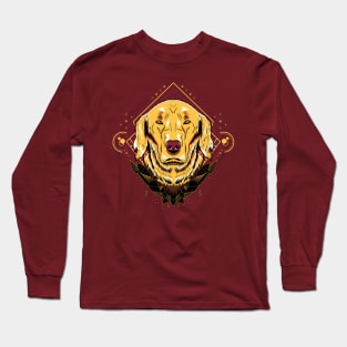 golden retriever geometric face Long Sleeve T-Shirt